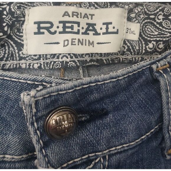 Ariat Jeans Woman Size 31XL R.E.A.L. Mid Rise Stretch Whipstitch Boot Cut Jean - Picture 2 of 13